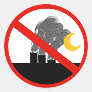 Adesivo Nenhumas pilhas de fumo do carbono