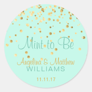 Adesivo Neo Mint to Be Mint Dourado Casamento Confetti
