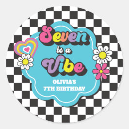 Adesivo Neon 90s Retro Seven é uma Vibração 7º Aniversário