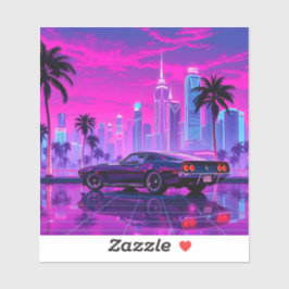 Adesivo Neon City Tour com Carro n.o 1 Sticker