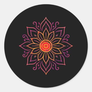 Adesivo Neon Cosmic Mandala Sticker Eteal Vintage Glo