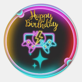 Adesivo Neon Gaming Festa de aniversário