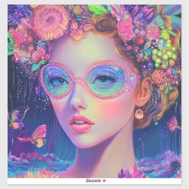 Adesivo Neon Garden Goddese (Folha)