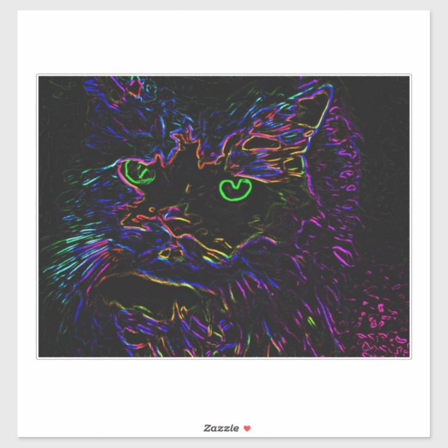 Adesivo Neon Glow Cat (Folha)