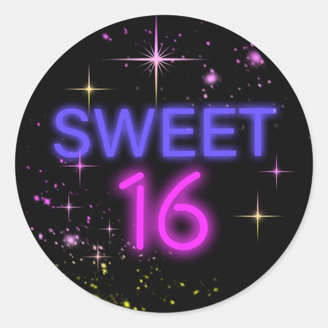 Adesivo Neon Glow Sweet 16 ID760 (Frente)
