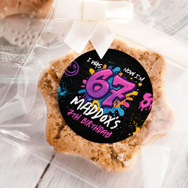 Adesivo Neon Graffiti Six Seven Kids 7th Birthday Party