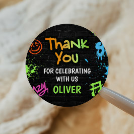 Adesivo Neon Graffiti Six Seven Kids 7th Birthday Party