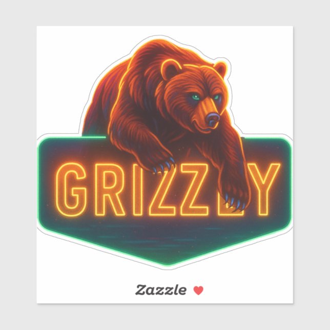 Adesivo Neon Grizzly Sticker (Folha)
