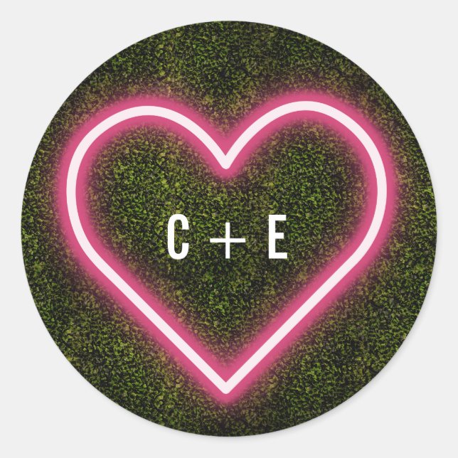 Adesivo Neon Heart Boxwood Wedding (Frente)