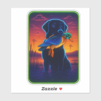 Adesivo Neon Hunting Dog Sticker