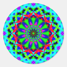 Adesivo Neon Kaleidoscope Brilhante | Abstrato Mandala