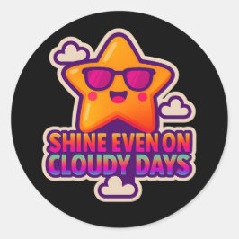 Adesivo Neon Kawaii Star - "Brilhante mesmo em dias nublad