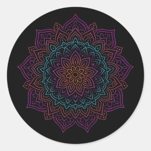 Adesivo Neon Mandala Brilhante - Padrão Vintage Eetéreo