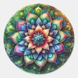 Adesivo Neon Mandala Celestial com Abstrato vibrante