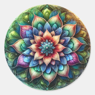 Adesivo Neon Mandala Celestial com Abstrato vibrante