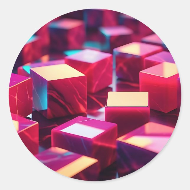 Adesivo Neon Marble Cube (Frente)