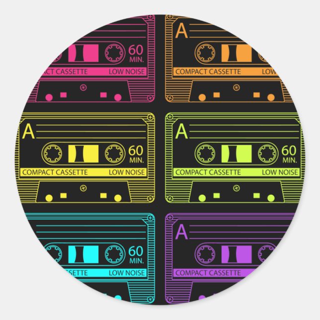 Adesivo Neon Mix Tapes (Frente)