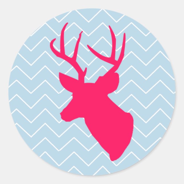 Adesivo Neon Pink Deer Silhouette (Frente)