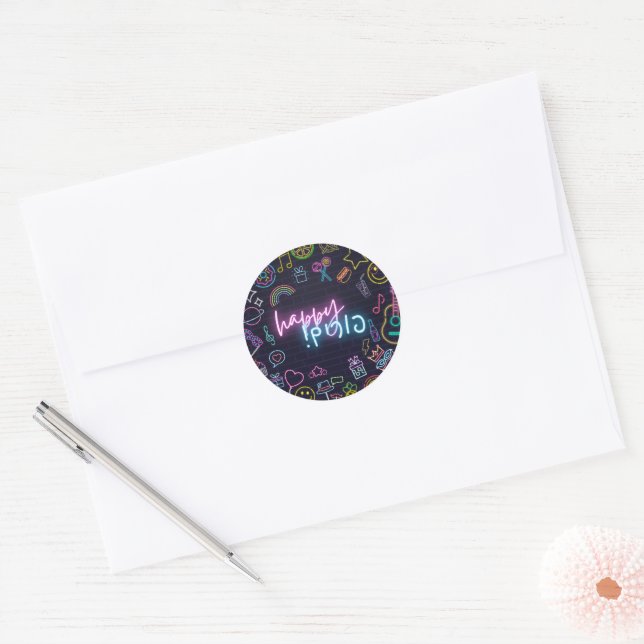 Adesivo Neon Purim (Envelope)