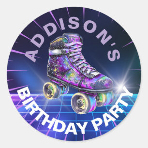 Adesivo Neon Roller Skating Party