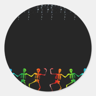 Adesivo Neon Skeleton Dance Halloween