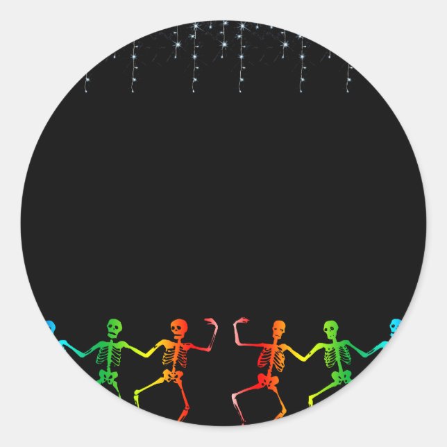 Adesivo Neon Skeleton Dance Halloween (Frente)