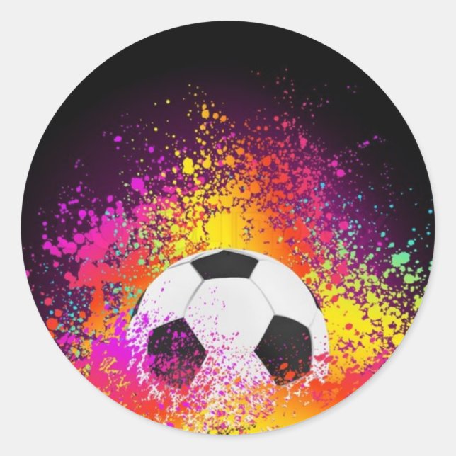 Adesivo Neon Soccer Ball Stickers (Frente)
