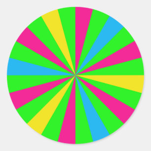 Adesivo Neon Sunburst Sticker Colorido Divertido