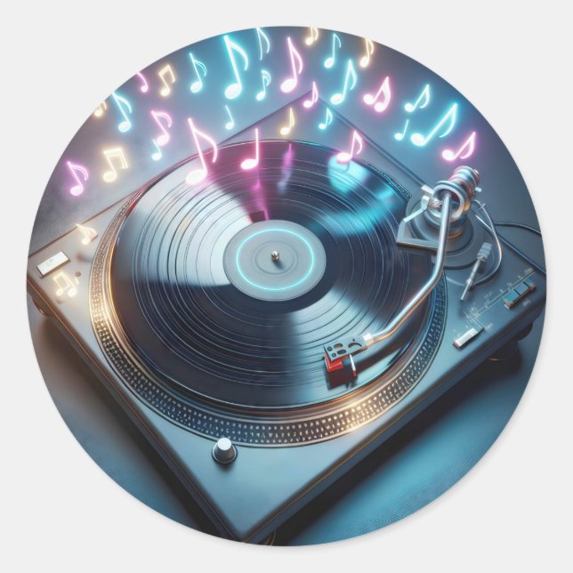 Adesivo Neon Turntable With Vinyl Record (Frente)