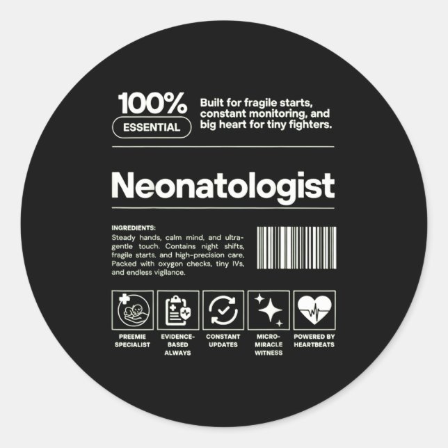 Adesivo Neonatologist &amp; D Neonatology Gift Nicu Doctor (Frente)