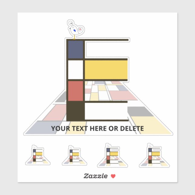 Adesivo Neoplasticismo Sublime Monograma de Arte. Letra E (Folha)