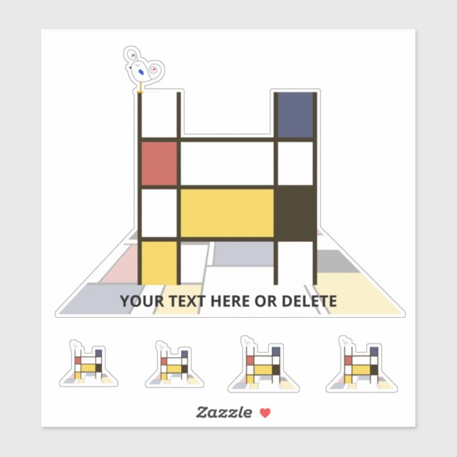 Adesivo Neoplasticismo Sublime Monograma de Arte. Letra H (Folha)