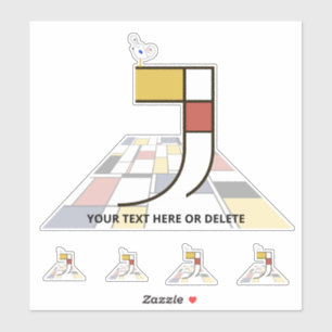 Adesivo Neoplasticismo Sublime Monograma de Arte. Letra J