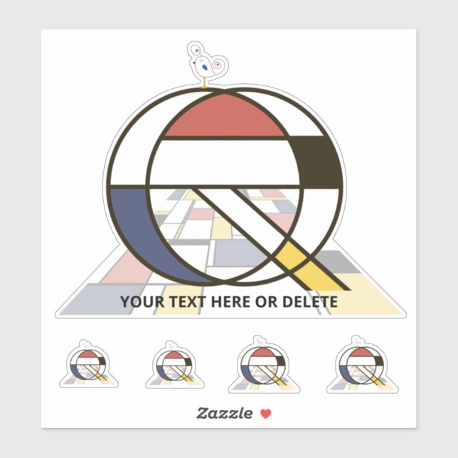 Adesivo Neoplasticismo Sublime Monograma de Arte. Letra Q (Folha)