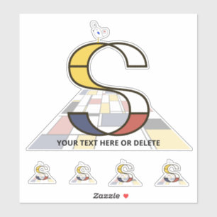 Adesivo Neoplasticismo Sublime Monograma de Arte. Letra S