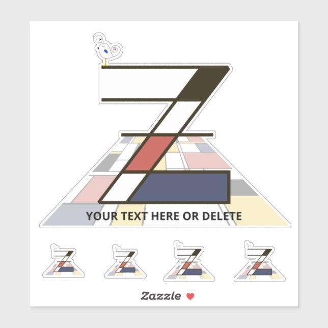 Adesivo Neoplasticismo Sublime Monograma de Arte. Letra Z (Folha)