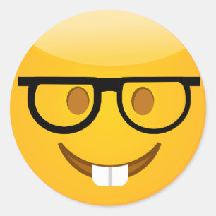 Adesivo Nerd Bonito Com Óculos E Dentes Emoji Stickers