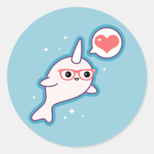 Adesivo Nerd bonito Narwhal