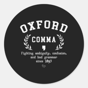 Adesivo Nerd de Gramática em Inglês Oxford Comma