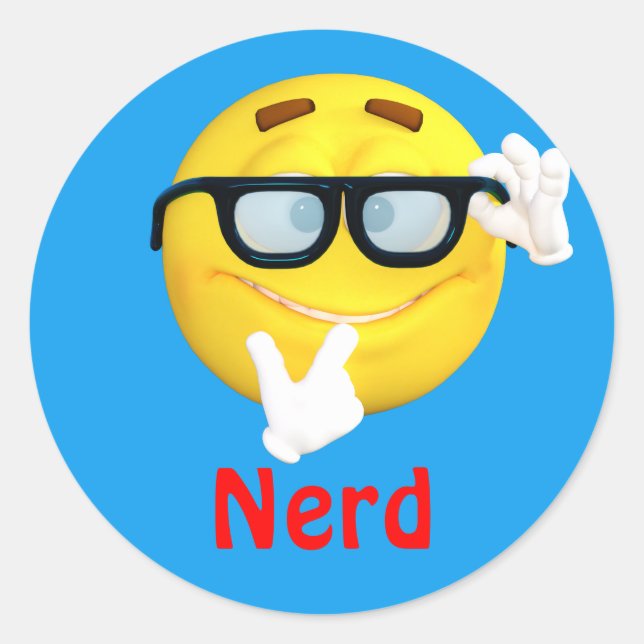 Adesivo Nerd Emoji Emoticon Face (Frente)