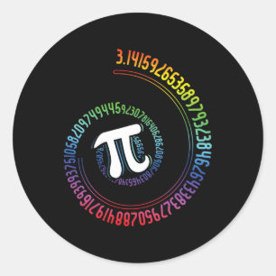 Adesivo Nerd Espiral Arco-Íris, Geek Matemático, Dia Pi