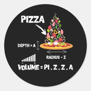 Adesivo Nerd Matemático de Pizza Amantes de Volume Fórmula