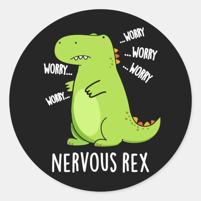 Adesivo Nervoso Rex Funny Dinossaur TRex Pun Dark BG (Frente)