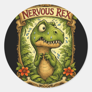 Adesivo Nervoso Rex - Tiranossauro Engraçado