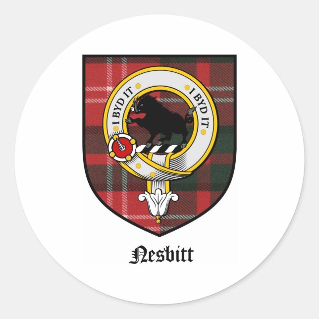 Adesivo Nesbitt Clan Crest Crachá Tartan (Frente)