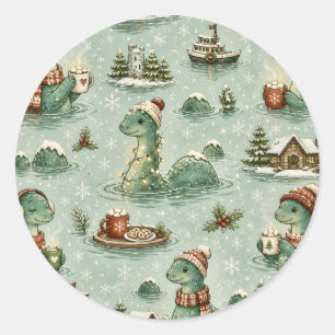 Adesivo Nessie do Natal Monstro do Lago Ness Aconchegante