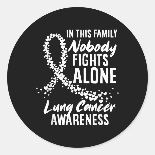 Adesivo Nesta Família Ninguém Luta Sozinho Com O Cancer Pu (Frente)