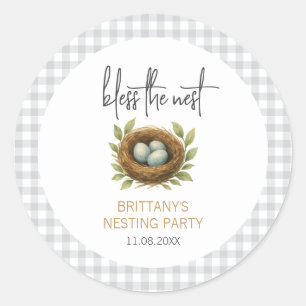 Adesivo Nesting Party Bless the Nest Neutral Chá de fralda