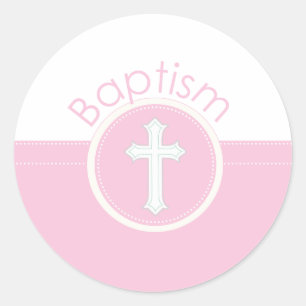 Adesivo Neta Parabéns Baptism Criança Rosa o