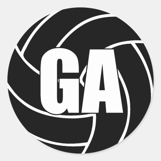 Adesivo Netball Goal Attack, GA, Netball Team Stickers (Frente)